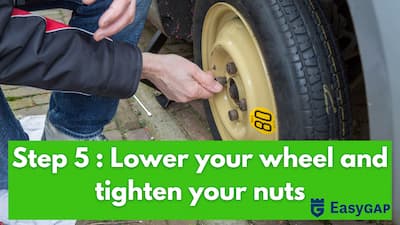 lower the car and tighten the nuts
