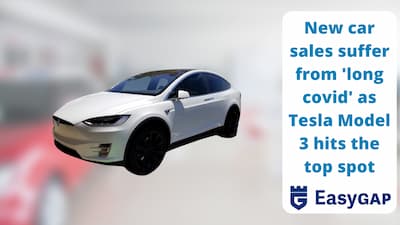 New car sales UK down and Tesla model 3
