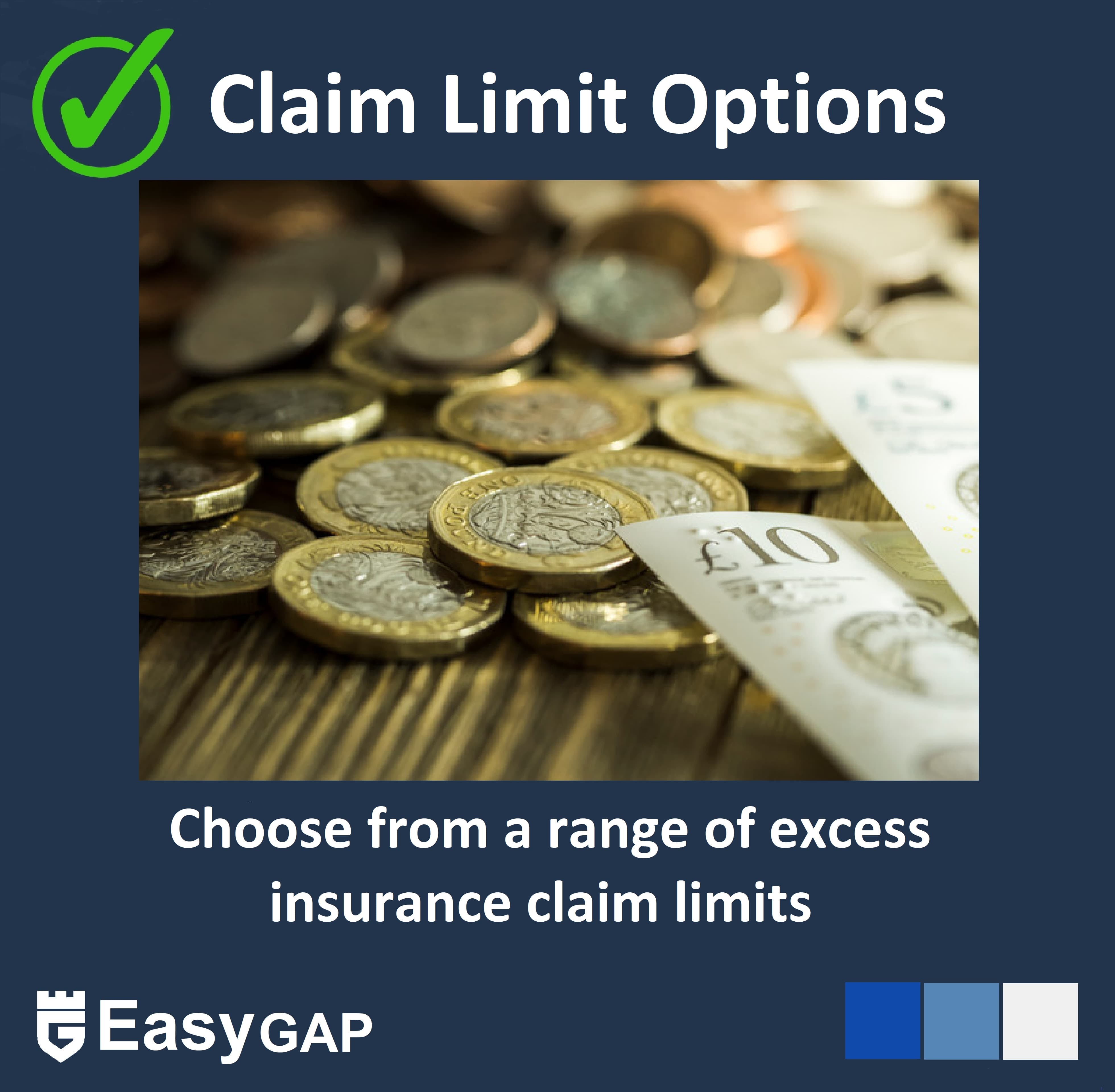 EasyGap Excess cover has a range of Claim Limit Options