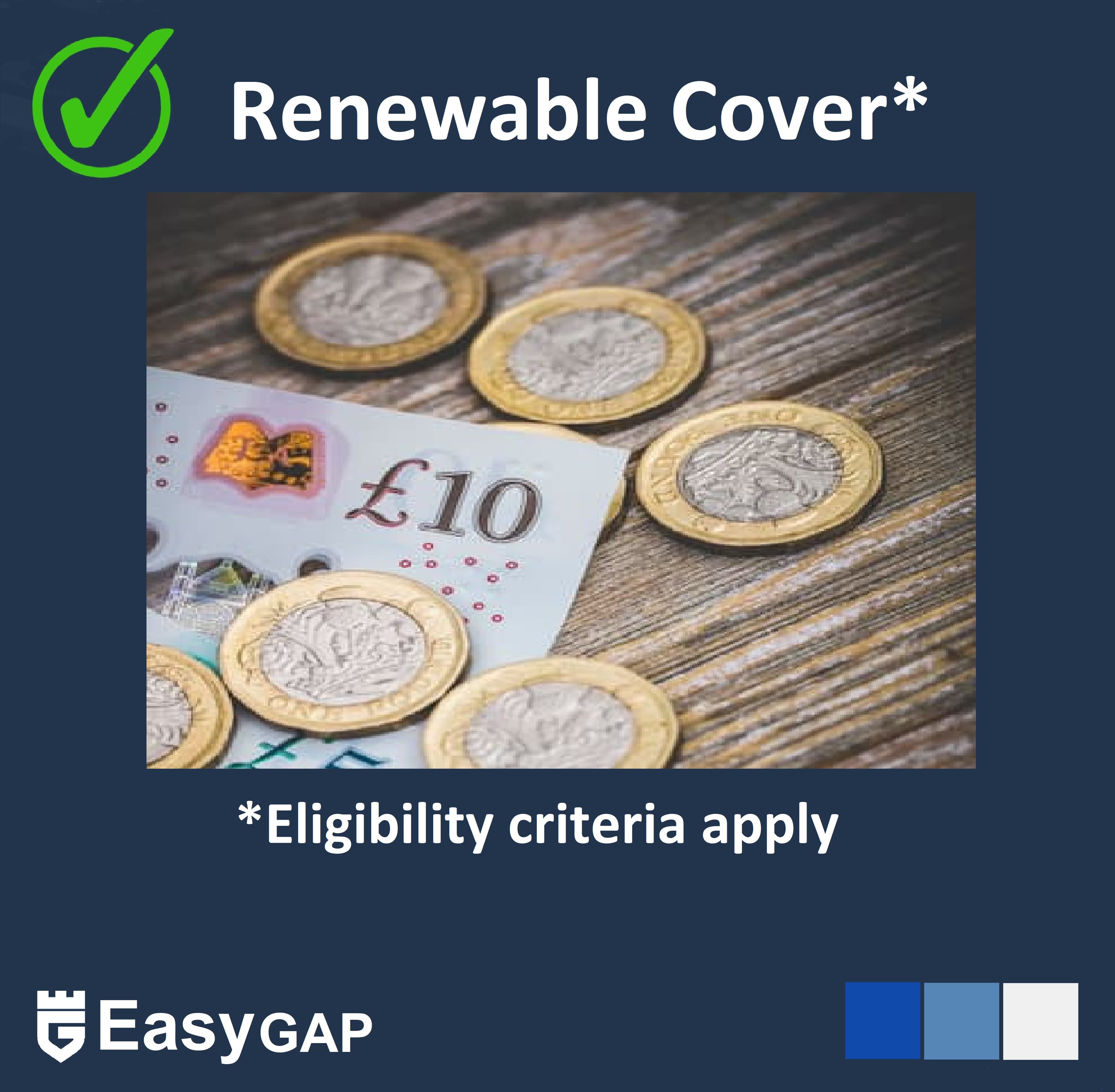 Your Easy Gap Excess Policy is renewable