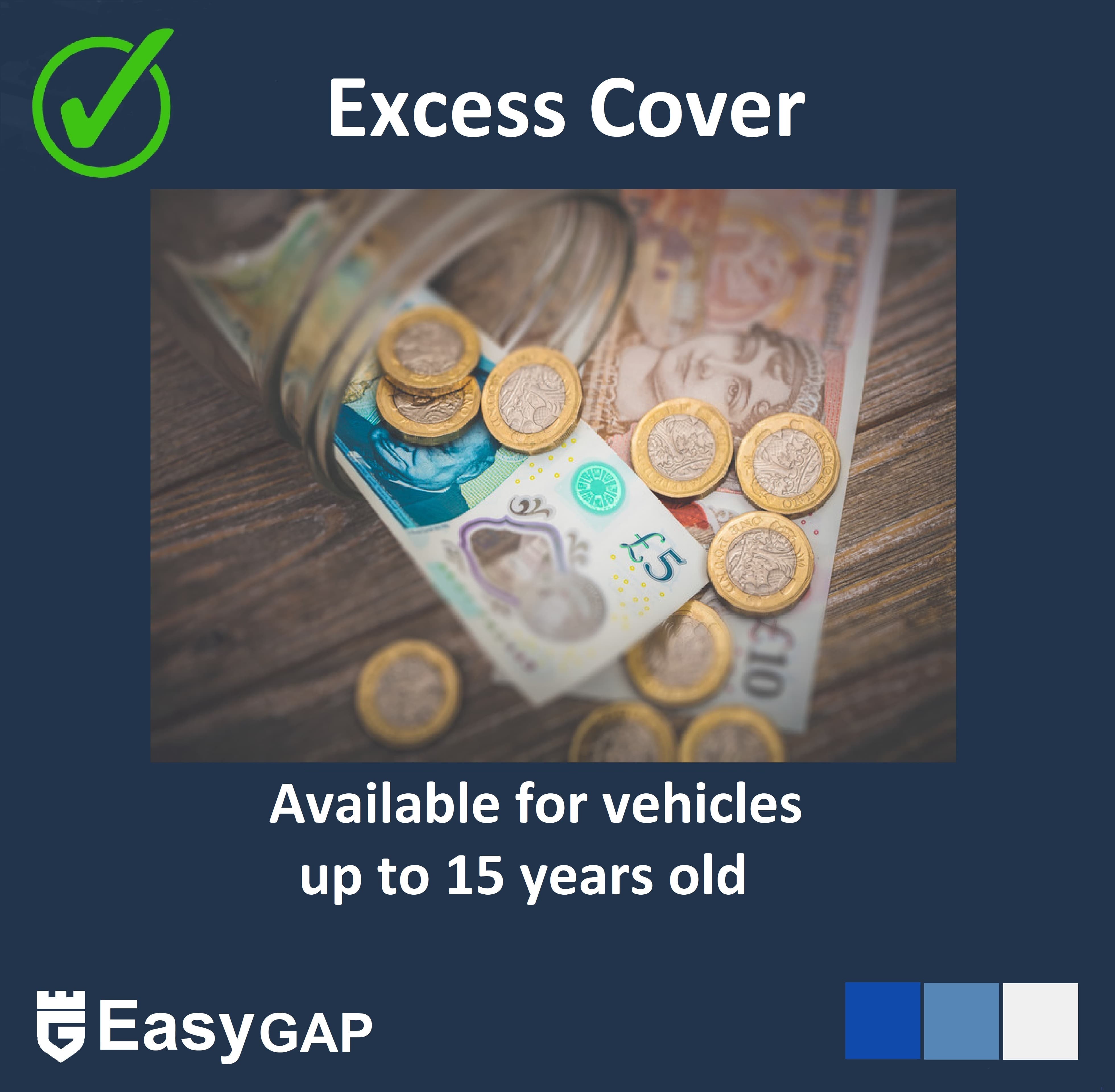 Easy Gap Excess cover available for vehicles up to 15 years old