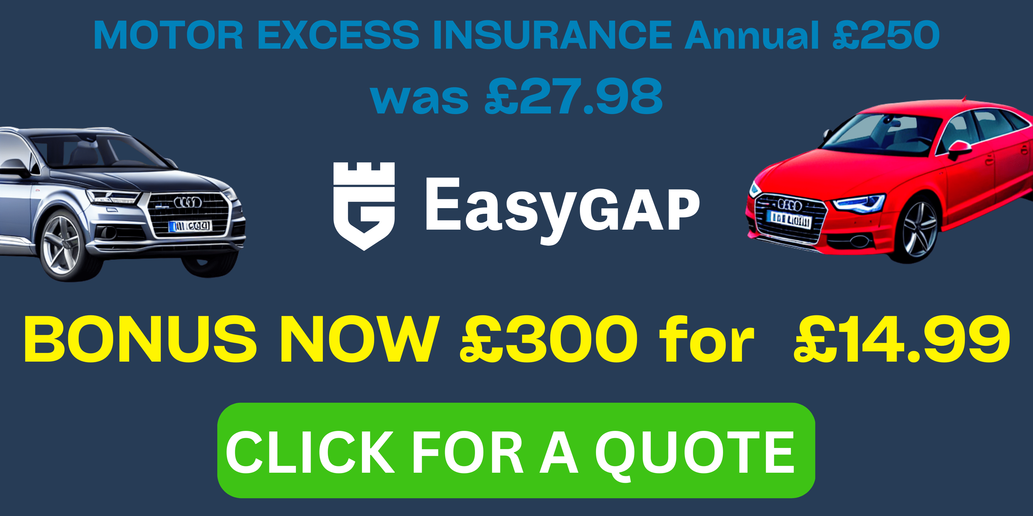 cheapest motor excess insurance £250
